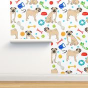 pugs pug dog dog toys cute dog bone pug fabric for pug owners