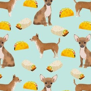 chihuahua food taco dog dogs pet dog cute chihuahua fabric with tacos burritos food novelty dog print
