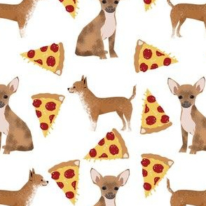 chihuahua pizza dog fabric cute novelty print for dog owners pet owners pets cute chihuahua owners fabric