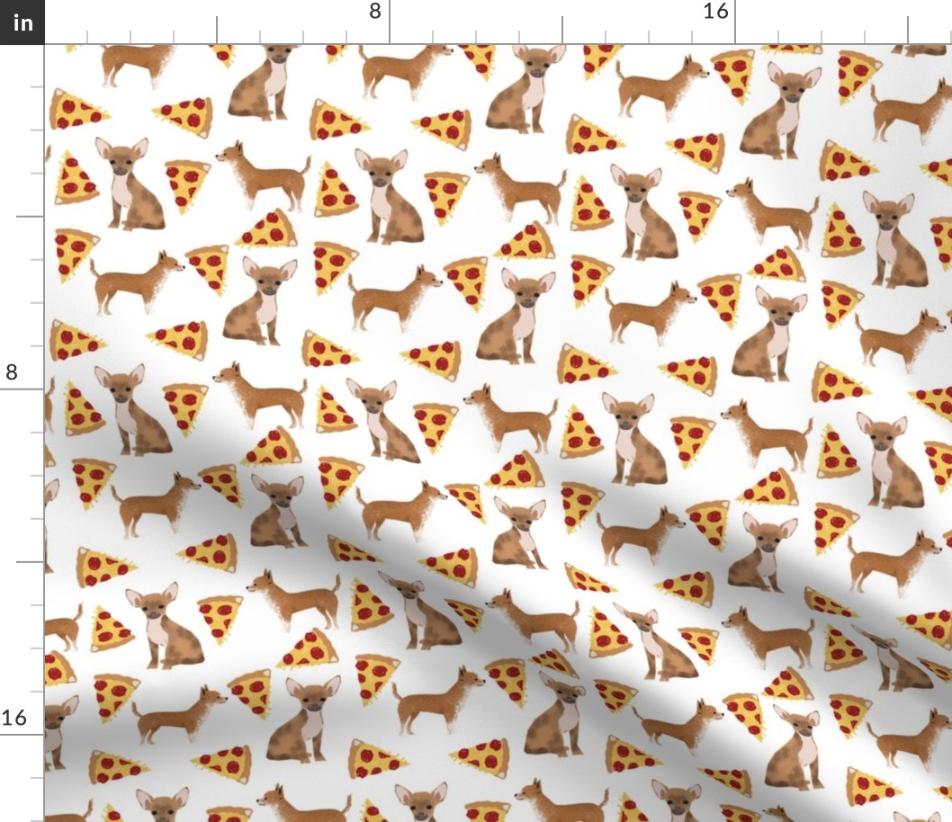 chihuahua pizza dog fabric cute novelty print for dog owners pet owners pets cute chihuahua owners fabric