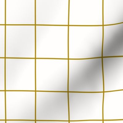 Grid - mustard on white, irregular 