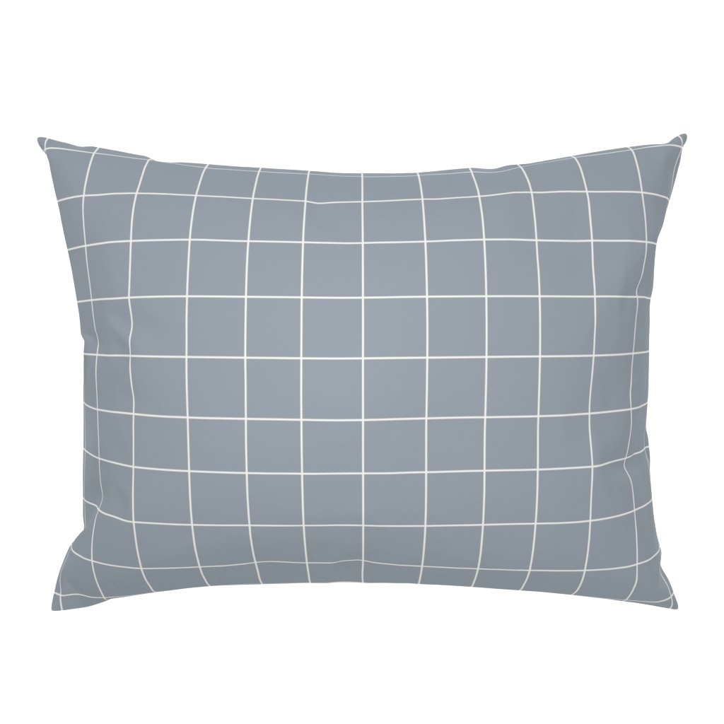 Grid - white on smokey blue grey