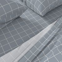 Grid - white on smokey blue grey