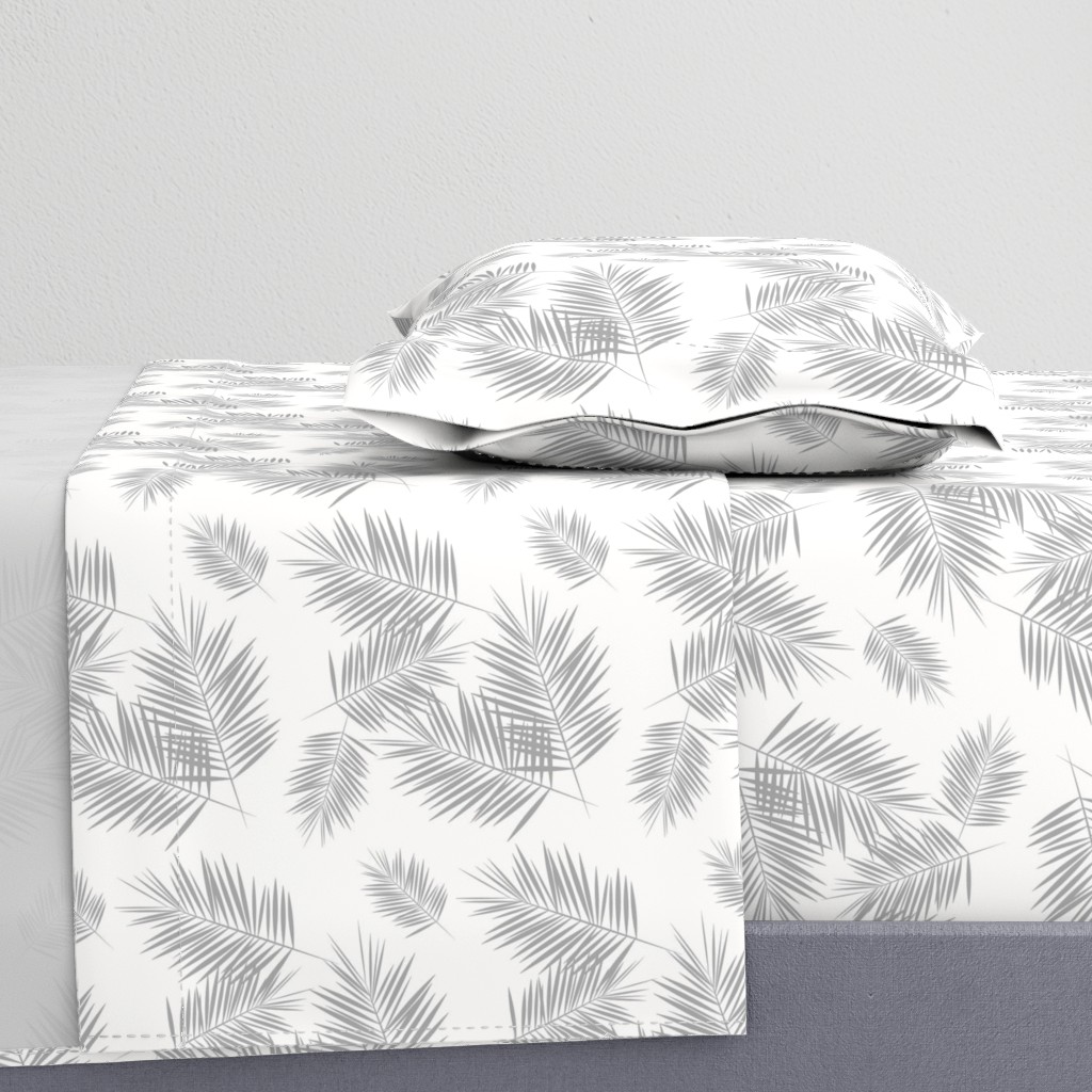 Palm leaf - grey on white