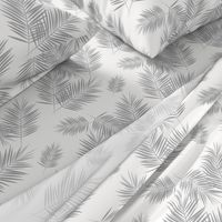 Palm leaf - grey on white