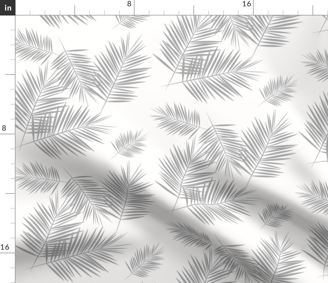 Palm leaf - grey on white