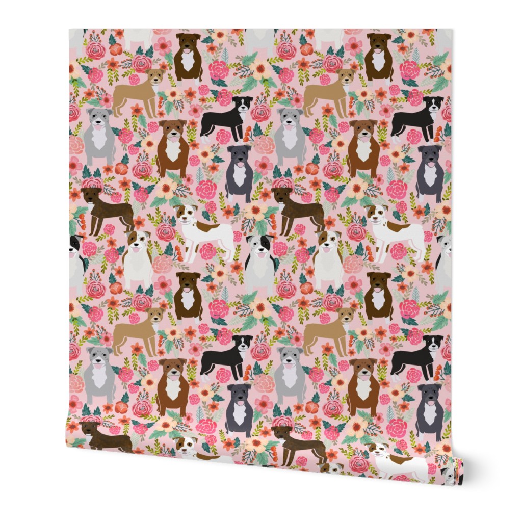 pitbulls pitbull terriers dogs cute best flowers pink floral dog print cute dogs