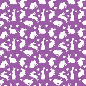 Bunnies + Hearts - Purple