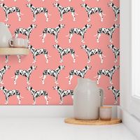 dalmatian dog fabric dalmation pink coral fabric for dalmatian owners cute dog fabric