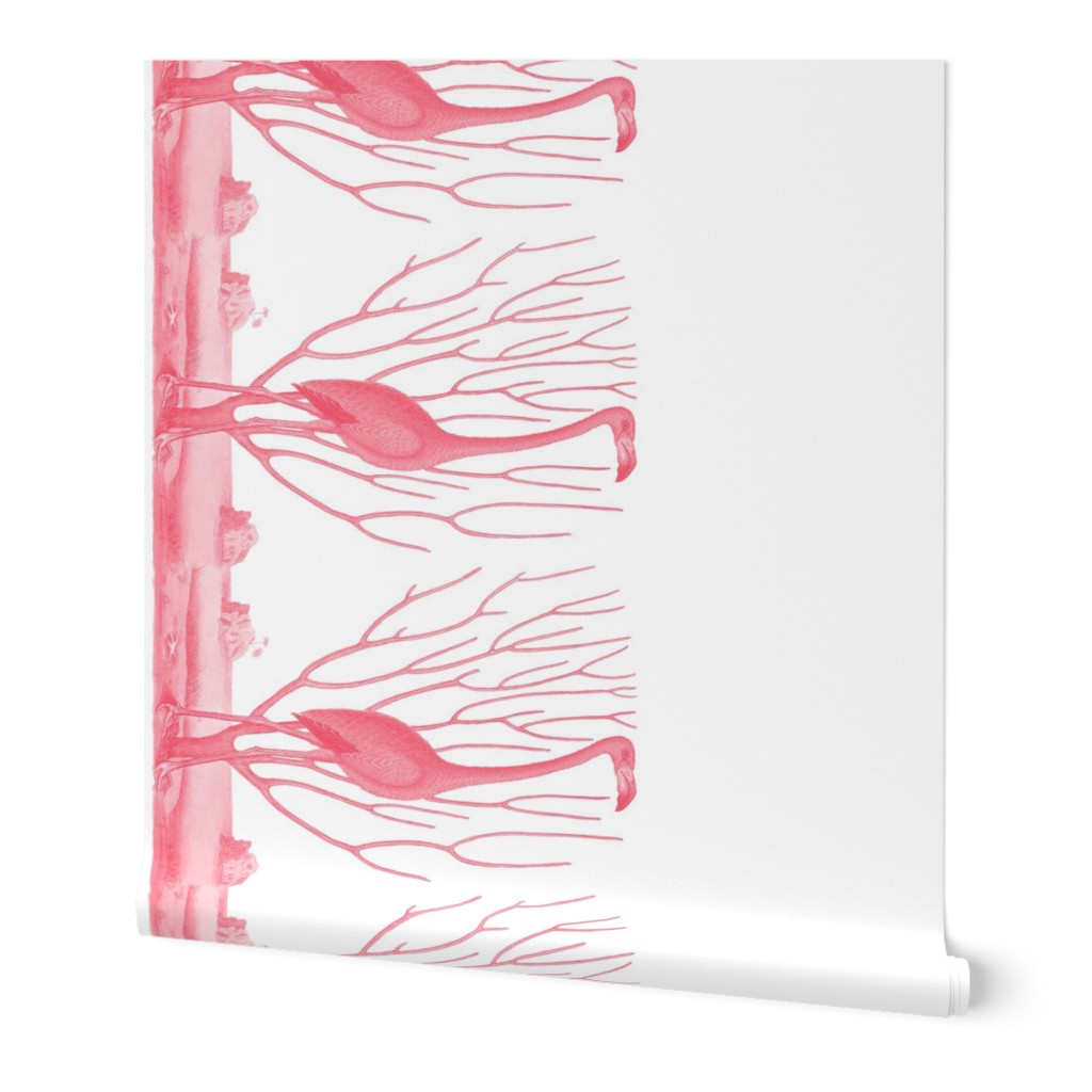 Pre-Linnean Flamingo Border Print ~  Royal Scandal