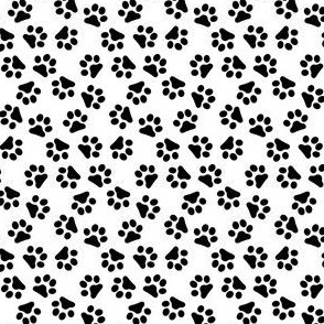 Dog Paws Small Print Black White