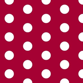 2" Large White Polka Dots on Bishop Red