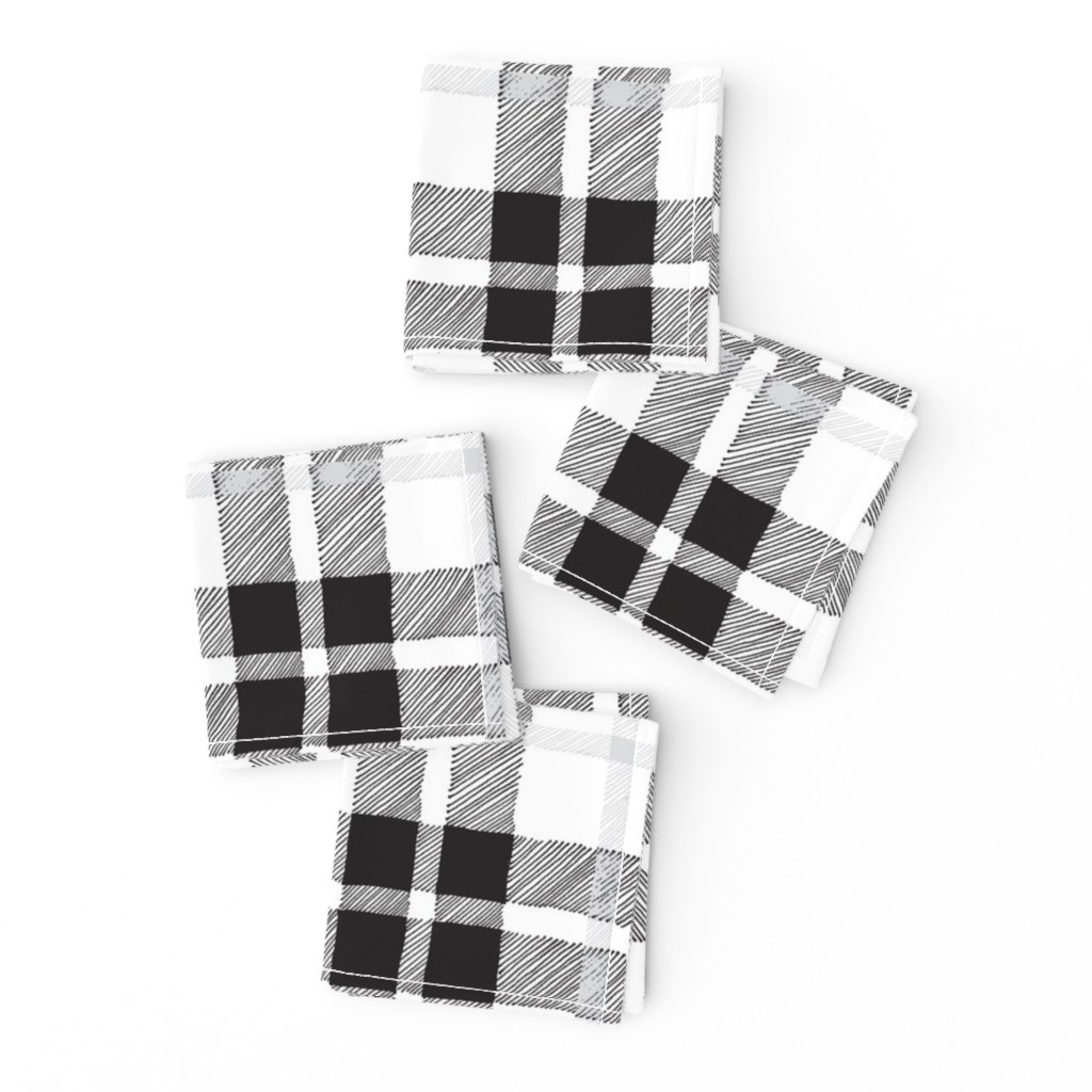 black and white plaid