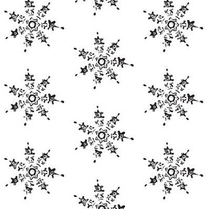 black and white snowflakes