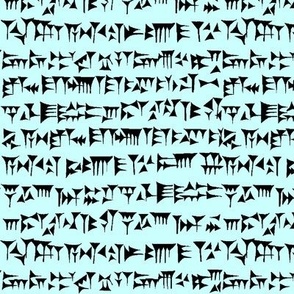 Babylonian Cuneiform on Light Cyan // Small