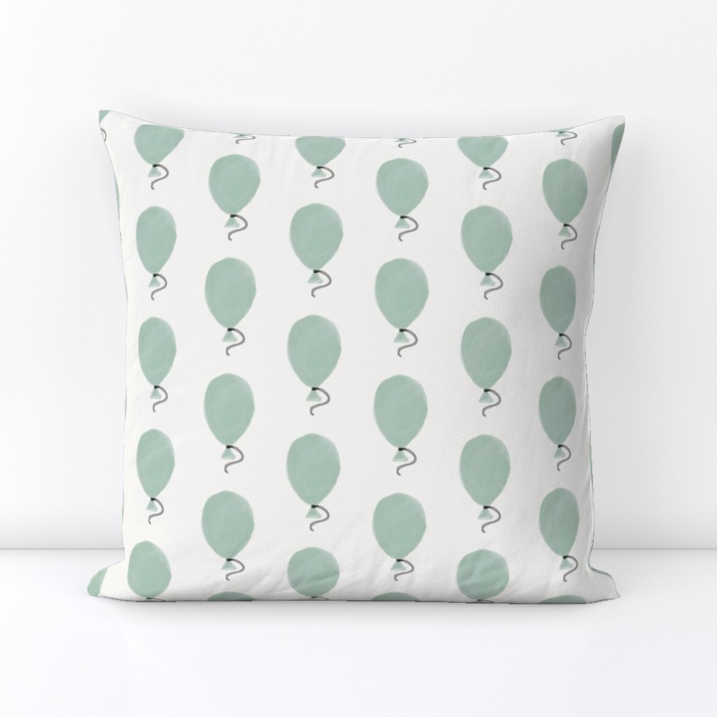 Watercolor balloons - mint on white, happy kids || by sunny afternoon