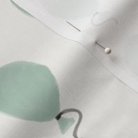 Watercolor balloons - mint on white, happy kids || by sunny afternoon