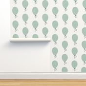 Watercolor balloons - mint on white, happy kids || by sunny afternoon