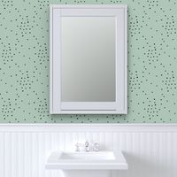 Dots - black on mint small dots scattered tiny polka dots gender neutral || by sunny afternoon