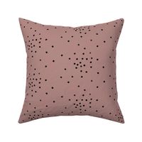 Dots - black on mauve small dots scattered tiny dots baby girl || by sunny afternoon