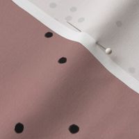 Dots - black on mauve small dots scattered tiny dots baby girl || by sunny afternoon