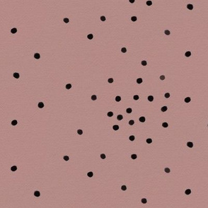 Dots - black on mauve small dots scattered tiny dots baby girl || by sunny afternoon
