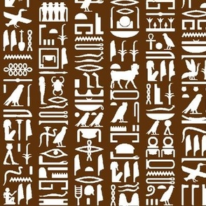 Egyptian Hieroglyphics on Brown // Small
