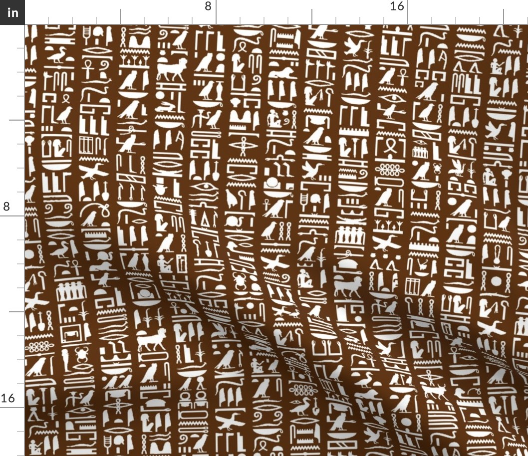 Egyptian Hieroglyphics on Brown // Small