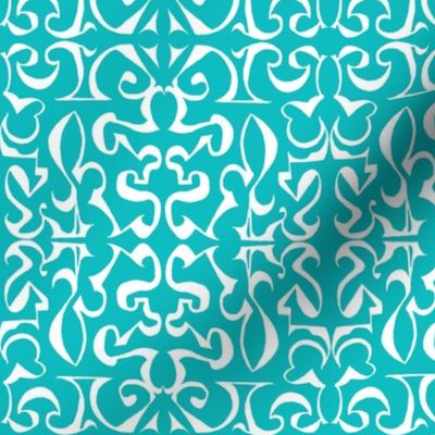 ARABESQUE Aqua and White