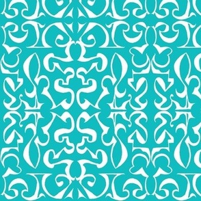 ARABESQUE Aqua and White