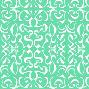 ARABESQUE Mint Green and White