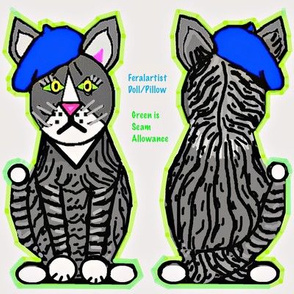 Artist Fabric -  Cut and Sew Feralartist Cat Doll