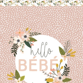 1.5 yards Hello Bébé Scalloping Dots + .5 yards Blush Sprigs and Blooms
