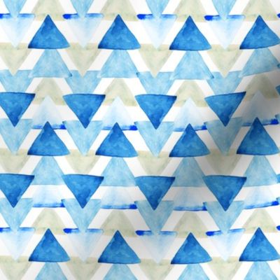 Blue Watercolor Triangles // small