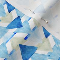 Blue Watercolor Triangles // small
