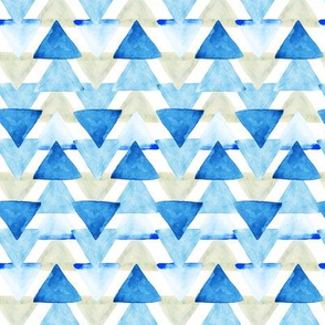 Blue Watercolor Triangles // small