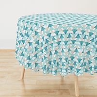 Teal Watercolor Triangles 