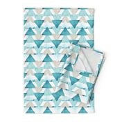 Teal Watercolor Triangles 