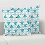 Teal Watercolor Triangles 
