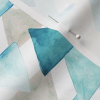 Teal Watercolor Triangles 