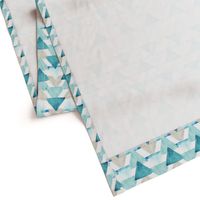 Teal Watercolor Triangles 