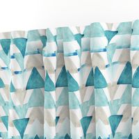 Teal Watercolor Triangles 