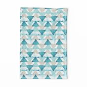 Teal Watercolor Triangles 