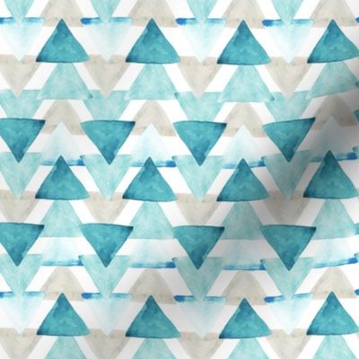 Teal Watercolor Triangles // small