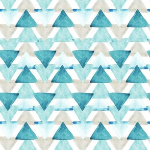 Teal Watercolor Triangles // small