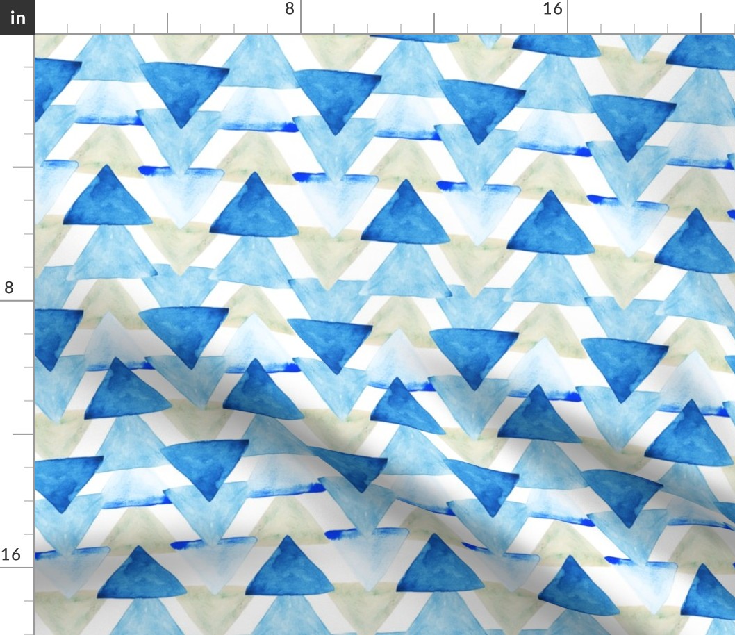 Blue Watercolor Triangles