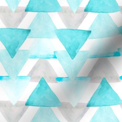 Aqua Watercolor Triangles