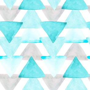 Aqua Watercolor Triangles