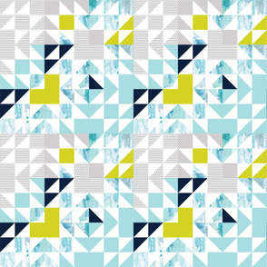 Teal Lagoon Watercolor Puzzle Wholecloth // Small