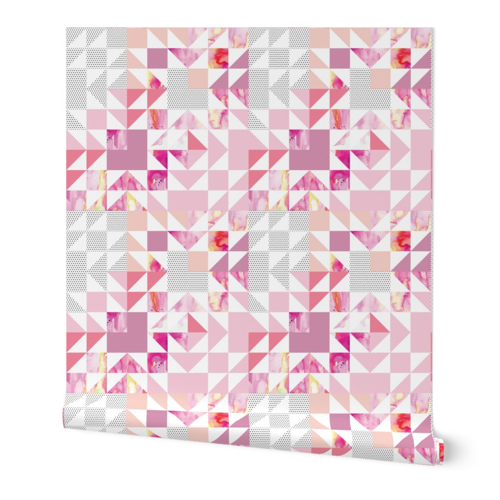 pink starburst puzzle wholecloth // small